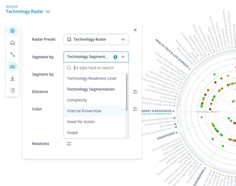 Segmentation in the ITONICS Technology Radar