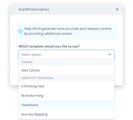 Autofill idea descriptions
